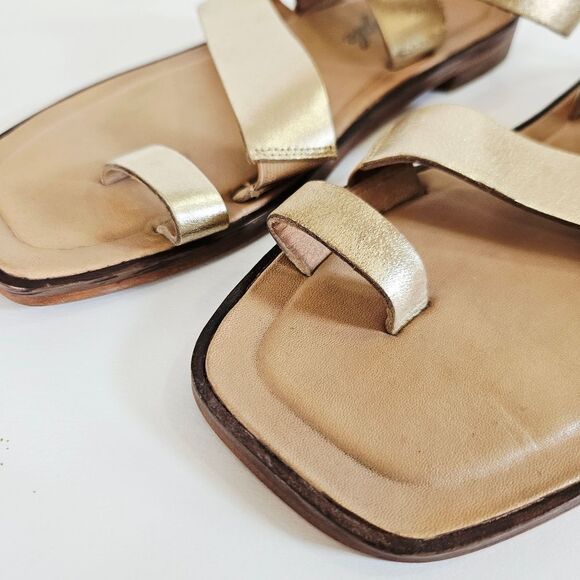 NWOB Free People Collection Romeo Square Toe Leather Wrap Sandal in Platino 36 - Picture 8 of 16